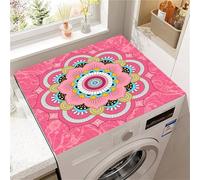 Highdi Housse de Protection pour Machine à Laver Top, Imprimé Mandala Coussin de Machine à Laver Antidérapant, Tapis de Protection pour Dessus Sèche-Linge Buanderie Séchage Rapide (Rose,40x50cm)