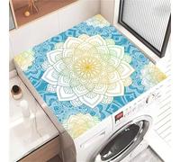 Highdi Housse de Protection pour Machine à Laver Top Mandala de la Mode, Coussin de Machine à Laver Antidérapant, Tapis de Protection pour Dessus Sèche-Linge Séchage Rapide (Bleu,30x40cm)