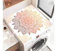 Highdi Housse de Protection pour Machine à Laver Top Mandala de la Mode, Coussin de Machine à Laver Antidérapant, Tapis de Protection pour Dessus Sèche-Linge Séchage Rapide (Orange,40x50cm)