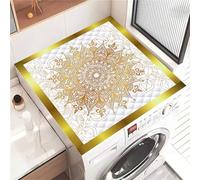 Highdi Housse de Protection pour Machine à Laver Top Mandala de la Mode, Coussin de Machine à Laver Antidérapant, Tapis de Protection pour Dessus Sèche-Linge Séchage Rapide (Or,50x50cm)