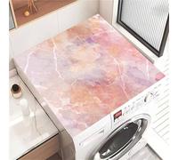 Highdi Housse de Protection pour Machine à Laver Top, Marbre Simple Coussin de Machine à Laver Antidérapant, Tapis de Protection pour Dessus Sèche-Linge Séchage Rapide (Rose 1,40x50cm)
