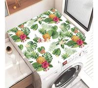 Highdi Housse de Protection pour Machine à Laver Top, Motif Ananas Coussin de Machine à Laver Antidérapant, Tapis de Protection pour Dessus Sèche-Linge Séchage Rapide (Frangipanier,50x60cm)