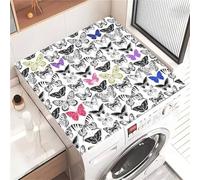 Highdi Housse de Protection pour Machine à Laver Top, Papillon de Mode Coussin de Machine à Laver Antidérapant, Tapis de Protection pour Dessus Sèche-Linge Buanderie Séchage Rapide (Gris,40x50cm)