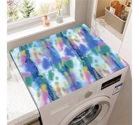Highdi Housse de Protection pour Machine à Laver Top, Série Thématique Tie-dye Coussin de Machine à Laver Antidérapant, Tapis de Protection pour Dessus Sèche-Linge Buanderie (Bleu 2,60x60cm)