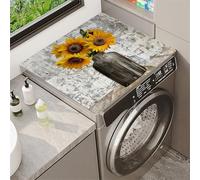 Highdi Housse de Protection pour Machine à Laver Top, Tournesol Simple Coussin de Machine à Laver Antidérapant, Tapis de Protection pour Dessus Sèche-Linge Buanderie (Gris,40x50cm)