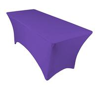Highdi Housse de Table en Spandex, Nappe Rectangulaire Fitted Nappe Extensible Lavable en Machine Couverture de Table pour Conférences Mariage Banquet Fête (Violet,5FT)