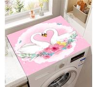 Highdi Housse Machine a Laver Coussin de Antidérapant, Contre Les Rayures Protection Machine a Laver Universelle Douce et Découpable pour Sèche-Linge, Cuisines,Bains (Beau Cygne 4,40x50cm)