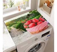Highdi Housse Machine a Laver Coussin de Antidérapant, Motif de fruits Contre Les Rayures Protection Machine a Laver Douce et Découpable pour Sèche-Linge (Fraise 6,30x40cm)