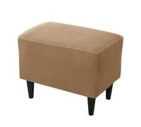 Highdi Housse Ottomane Carré Extensible Jacquard, Housse de Tabouret avec Fond Élastique Antidérapante, Housses de Repose-Pieds Housses de Pouf Protecteur de Meubles (Kaki)