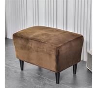Highdi Housse Ottomane Extensible Housses de Pouf en Velours Super Doux Luxe pour Repose-Pieds Rectangulaire, Housse de Tabouret Lavable et Amovible pour Salon Chambre (Brun)