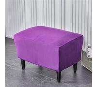 Highdi Housse Ottomane Extensible Housses de Pouf en Velours Super Doux Luxe pour Repose-Pieds Rectangulaire, Housse de Tabouret Lavable et Amovible pour Salon Chambre (Violet Foncé)