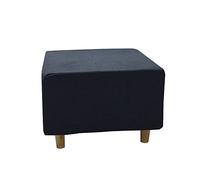 Highdi Housse Ottomane Housses de Pouf Extensible Carrées, Housse de Repose-Pieds Protecteur de Meubles Housse de Tabouret avec Fond Élastique Antidérapante Lavable (L,Jacquard Bleu foncé)