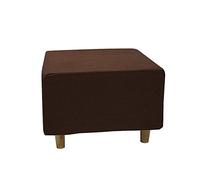 Highdi Housse Ottomane Housses de Pouf Extensible Carrées, Housse de Repose-Pieds Protecteur de Meubles Housse de Tabouret avec Fond Élastique Antidérapante Lavable (L,Marron Jacquard)