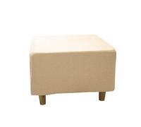 Highdi Housse Ottomane Housses de Pouf Extensible Carrées, Housse de Repose-Pieds Protecteur de Meubles Housse de Tabouret avec Fond Élastique Antidérapante Lavable (M,Jacquard Beige)