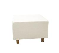 Highdi Housse Ottomane Housses de Pouf Extensible Carrées, Housse de Repose-Pieds Protecteur de Meubles Housse de Tabouret avec Fond Élastique Antidérapante Lavable (S,Jacquard Blanc)