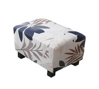 Highdi Housse Ottomane Housses de Pouf Extensible Rectangulaire, Housse de Repose-Pieds Protecteur de Meubles Housse de Tabouret avec Fond Élastique Antidérapante Lavable (Feuille d'érable)