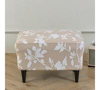 Highdi Housse Ottomane Housses de Pouf Extensible Rectangulaire, Housse de Repose-Pieds Protecteur de Meubles Housse de Tabouret avec Fond Élastique Lavable (Abricot,1 pièce)