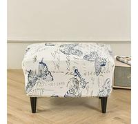 Highdi Housse Ottomane Housses de Pouf Extensible Rectangulaire, Housse de Repose-Pieds Protecteur de Meubles Housse de Tabouret avec Fond Élastique Lavable (Papillon Bleu,1 pièce)