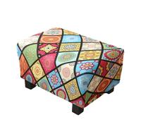 Highdi Housse Ottomane Housses de Pouf Extensible Rectangulaire, Housse de Repose-Pieds Protecteur de Meubles Housse de Tabouret avec Fond Élastique Antidérapante Lavable (Mandalas)