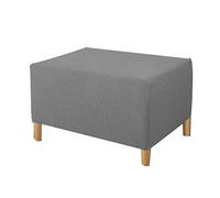 Highdi Housse Ottomane Housses de Pouf Extensible Rectangulaire, Noeud Jacquard Housse de Repose-Pieds Protecteur de Meubles Housse de Tabouret avec Fond Élastique Antidérapante (Gris,L)