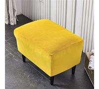 Highdi Housse Ottomane Housses de Pouf Extensible Rectangulaire Velours, Housse de Repose-Pieds Protecteur de Meubles Housse de Tabouret avec Fond Élastique Antidérapante (Gingembre,1 pièce)