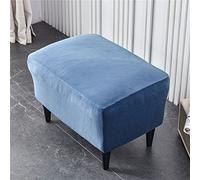 Highdi Housse Ottomane Housses de Pouf Extensible Rectangulaire Velours, Housse de Repose-Pieds Protecteur de Meubles Housse de Tabouret avec Fond Élastique Antidérapante (Bleu Marin,1 pièce)