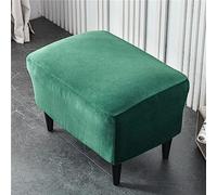 Highdi Housse Ottomane Housses de Pouf Extensible Rectangulaire Velours, Housse de Repose-Pieds Protecteur de Meubles Housse de Tabouret avec Fond Élastique Antidérapante (Vert foncé,1 pièce)