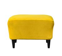Highdi Housse Ottomane Housses de Pouf Rectangulaire, Couleur Unie Épais Velours Housse Repose-Pieds Extensible Protecteur Meubles Housse de Tabouret avec Fond Élastique (Curcuma)