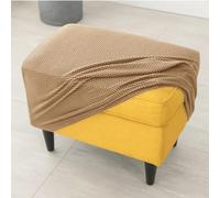 Highdi Housse Ottomane Housses de Pouf Rectangulaire, Jacquard Épais Housse Repose-Pieds Extensible Protecteur Meubles Housse de Tabouret avec Fond Élastique (Chameau)