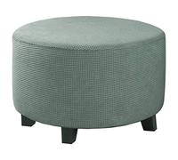 Highdi Housse Ottomane Rond Housses de Pouf Extensible Jacquard, Housse de Repose-Pieds Protecteur de Meubles Housse de Tabouret avec Fond Élastique Antidérapante (Pois Vert,S)