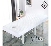 Highdi Housse Table Massage avec Trou,Coton Matelassé Douceur Housse Table de Massage Housse Table Elastique Drap Housse Table de Massage Massage, Spa, Réutilisables (60x185cm,Blanc)