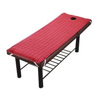 Highdi Housse Table Massage avec Trou,Coton Matelassé Douceur Housse Table de Massage Housse Table Elastique Drap Housse Table de Massage Massage, Spa, Réutilisables (Bourgogne,180 * 60cm)
