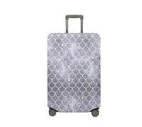 Highdi Housse Valise, Écailles Colorées Imprimées Housse de Valise Elastique, Housse Protection Valise Lavable, Housse de Bagage Portable, Adaptée Bagages S-XL (Gris,L (26-28 Pouces))