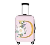 Highdi Housse Valise, Lettres de Fleurs Roses Housse de Valise Elastique, Housse Protection Valise Lavable, Housse de Bagage Portable, Adaptée aux Bagages S-XL (couleurD,L (26-28 Pouces))