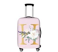 Highdi Housse Valise, Lettres de Fleurs Roses Housse de Valise Elastique, Housse Protection Valise Lavable, Housse de Bagage Portable, Adaptée aux Bagages S-XL (couleurH,XL (30-32 Pouces))