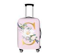 Highdi Housse Valise, Lettres de Fleurs Roses Housse de Valise Elastique, Housse Protection Valise Lavable, Housse de Bagage Portable, Adaptée aux Bagages S-XL (Couleurs,M (22-24 Pouces))