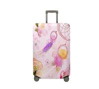 Highdi Housse Valise Thème Attrape-Rêves Housse de Valise Elastique, Housse Protection Valise Lavable, Housse de Bagage Portable, Adaptée aux Bagages S-XL (Rose,M (22-24 Pouces))