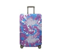 Highdi Housse Valise, Tie-Dye Abstrait Housse de Valise Elastique, Housse Protection Valise Réutilisable Lavable, Housse de Bagage Portable, Adaptée Bagages S-XL (Violet,XL (30-32 Pouces))