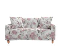 Highdi Housses de Canapé Extensible, Oiseau Fleur Motif Revêtement de Canapé 1/2/3/4 Places, Universel Housses de Canapé avec Accoudoirs (Fleur Rose,3 Places)