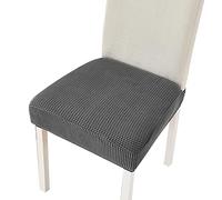 Highdi Housses de Siège de Chaise Jacquard, Lot de 2, 4 ou 6 Housse de Chaise Stretch Lavable Amovible Housse Assise Chaise, pour Salle à Manger, Hôtel, Banquet (Gris foncé,1 pièce)