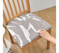 Highdi Housses de Siège de Chaise, Lot de 2, 4 ou 6 Housse de Chaise Stretch Lavable Universelle Amovible Housse Assise Chaise, pour Salle à Manger, Hôtel, Banquet (Gris Qui coule,2 pièces)