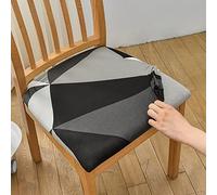 Highdi Housses de Siège de Chaise, Lot de 2, 4 ou 6 Housse de Chaise Stretch Lavable Universelle Amovible Housse Assise Chaise, pour Salle à Manger, Hôtel, Banquet (Triangle Anthracite,4 pièces)
