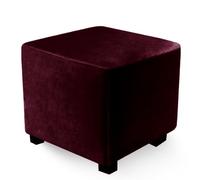 Highdi Housses Ottomane Carré Housses de Pouf Housse Repose-Pieds en Velours Doux Housse de Tabouret Anti-dérapante avec Fond Élastique, Plusieurs Couleurs Disponibles (Violet,45x45x45cm)