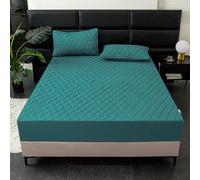 Highdi Imperméable Drap Housse, Draps Housses TPU Etanche Lavable Ajustable Housse Matelas avec Bonnet 30cm Drap de Matelas, Protège Matelas pour Enfants Jeunes Adulte (180x200cm,Bleu Paon)