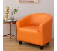 Highdi Imperméable Housse de Fauteuil Cabriolet Chesterfield en Cuir Extensible 1 Place Moderne Couverture de Fauteuil Housse de Fauteuil Salon Club, Facile à Installer et à Laver (Orange)