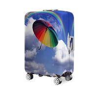 Highdi Impression de Parapluie Housse Valise,18-32 Pouces Housse de Valise Elastique, Housse Protection Valise Réutilisable, Housse de Bagage Portable, Adaptée Bagages S-XL (Ciel Bleu,M)
