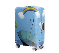 Highdi Impression de Parapluie Housse Valise,18-32 Pouces Housse de Valise Elastique, Housse Protection Valise Réutilisable, Housse de Bagage Portable, Adaptée Bagages S-XL (Arc-en-Ciel,L)