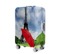 Highdi Impression de Parapluie Housse Valise,18-32 Pouces Housse de Valise Elastique, Housse Protection Valise Réutilisable, Housse de Bagage Portable, Adaptée Bagages S-XL (Tour Eiffel,M)