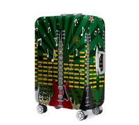Highdi Impression Musical 3D Housse Valise,18-32 Pouces Housse de Valise Elastique, Housse Protection Valise Réutilisable, Housse de Bagage Portable, Adaptée Bagages S-XL (Vert,M)
