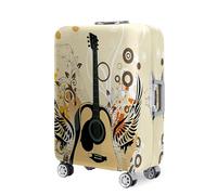 Highdi Impression Musical 3D Housse Valise,18-32 Pouces Housse de Valise Elastique, Housse Protection Valise Réutilisable, Housse de Bagage Portable, Adaptée Bagages S-XL (Beige,S)